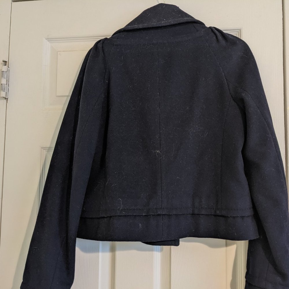 BCBG MaxAzria Navy Wool Peacoat - Picture 4 of 4